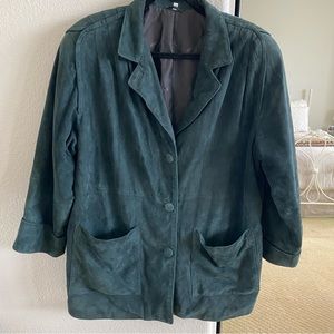 Women’s Bally Dark Green Suede Jacket Size 4